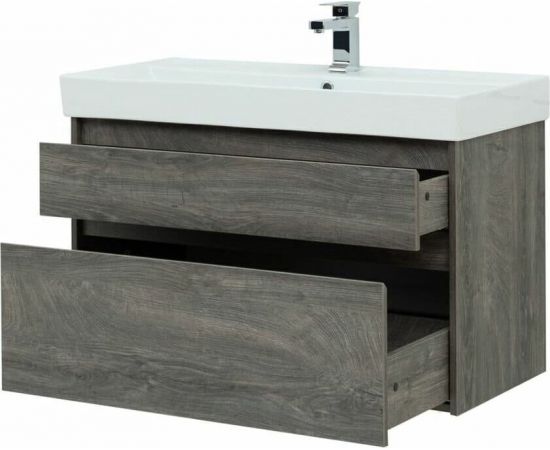 Тумба с раковиной Aquanet Nova Lite 100 дуб рошелье (2 ящика) арт. 00245253_, изображение 12