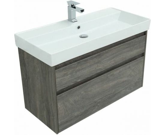 Тумба с раковиной Aquanet Nova Lite 100 дуб рошелье (2 ящика) арт. 00245253_, изображение 8
