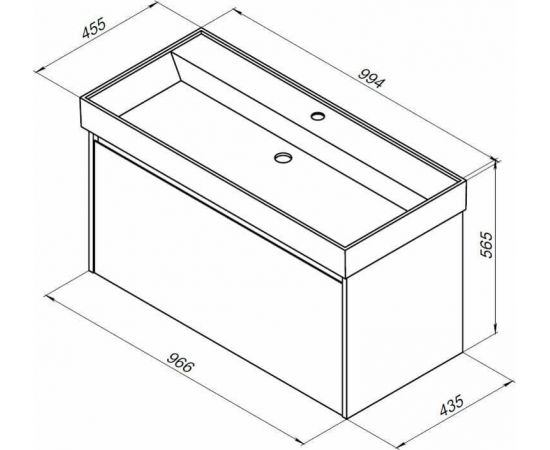 Тумба с раковиной Aquanet Nova Lite 100 дуб рустикальный (1 ящик) арт. 00254700_, изображение 3