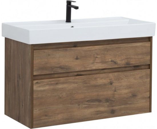 Тумба с раковиной Aquanet Nova Lite 100 дуб рустикальный (2 ящика) арт. 00254701_, изображение 2