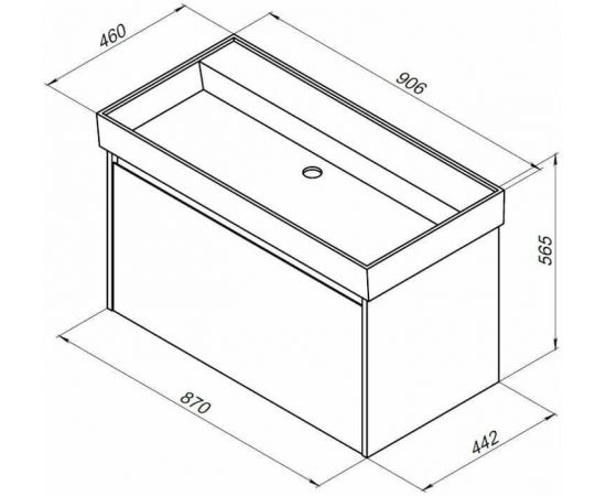 Тумба с раковиной Aquanet Nova Lite 90 белый (1 ящик) арт. 00245247_, изображение 3