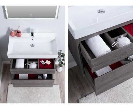 Тумба с раковиной Aquanet Nova Lite 90 дуб рошелье (2 ящика) арт. 00245249_, изображение 14