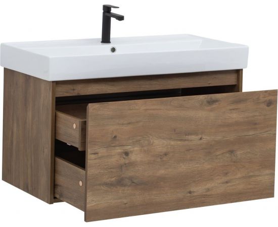 Тумба с раковиной Aquanet Nova Lite 90 дуб рустикальный (1 ящик) арт. 00254698_, изображение 5