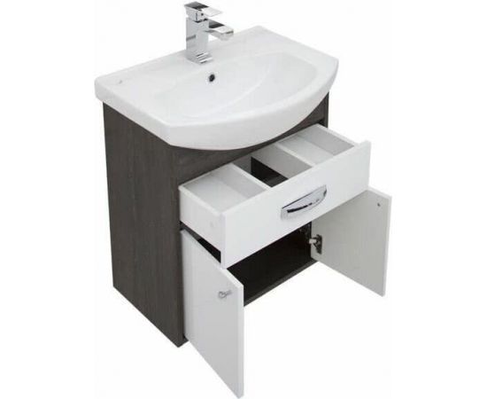 Тумба с раковиной Aquanet Грейс 60 дуб кантербери/белый (1 ящик, 2 дверцы) арт. 00212649_, изображение 7