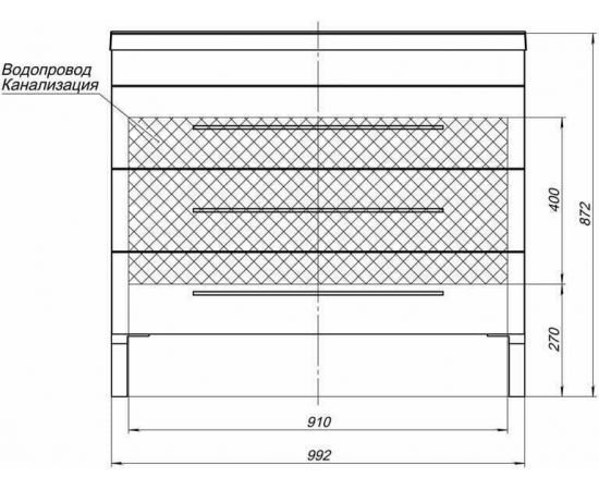 Тумба с раковиной Aquanet Верона 100 белый (напольная 3 ящика) арт. 00287663_, изображение 4