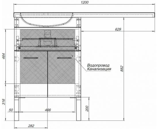 Тумба с раковиной Aquanet Верона 120 L белый (напольная, 1 ящик, 2 дверцы) арт. 00239947_, изображение 4