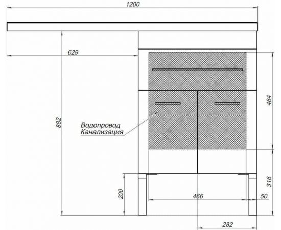 Тумба с раковиной Aquanet Верона 120 R белый (напольная, 1 ящик, 2 дверцы) арт. 00239949_, изображение 4