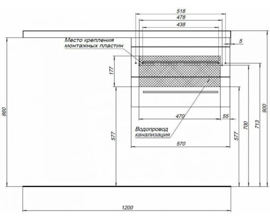 Тумба с раковиной Aquanet Верона 120 R белый (подвесная, 2 ящика) арт. 00239946_, изображение 4