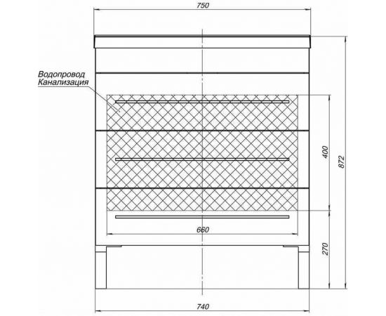 Тумба с раковиной Aquanet Верона 75 белый (напольная 3 ящика) арт. 00287671_, изображение 4