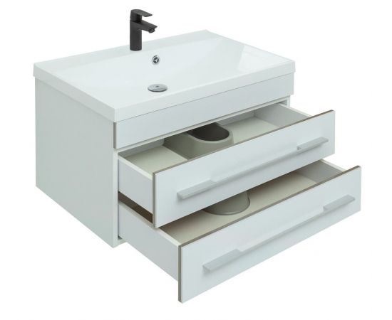 Тумба с раковиной Aquanet Верона 75 New белый матовый арт. 00281096_, изображение 5