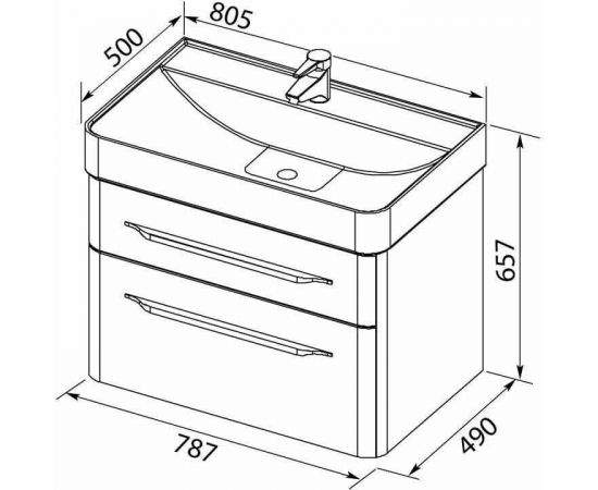 Тумба с раковиной Aquanet Виченца 80 белый арт. 00212666_, изображение 3