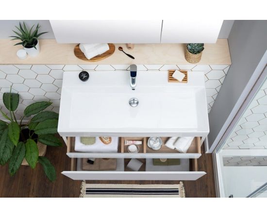 Тумба с раковиной Aquanet Йорк 100 белый арт. 00212594_, изображение 8