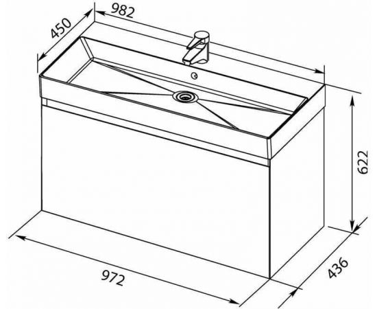 Тумба с раковиной Aquanet Йорк 100 белый арт. 00212594_, изображение 3