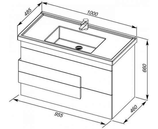 Тумба с раковиной Aquanet Мадейра 100 дуб кантри арт. 00213083_, изображение 3