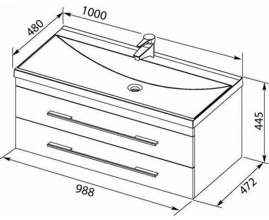 Тумба с раковиной Aquanet Нота NEW 100 белый арт. 00212860_, изображение 3