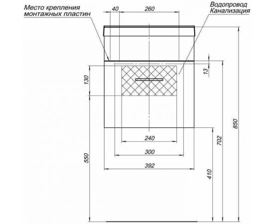 Тумба с раковиной Aquanet Нота NEW 40 белый арт. 00213023_, изображение 4