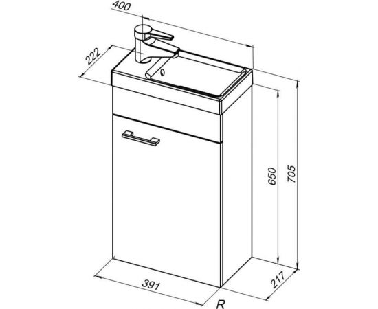 Тумба с раковиной Aquanet Нота R 40 (Moduo) белый арт. 00254037_, изображение 3