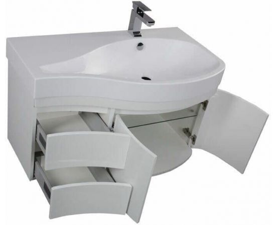 Тумба с раковиной Aquanet Сопрано 95 R белый (2 дверцы 2 ящика) арт. 00213000_, изображение 7