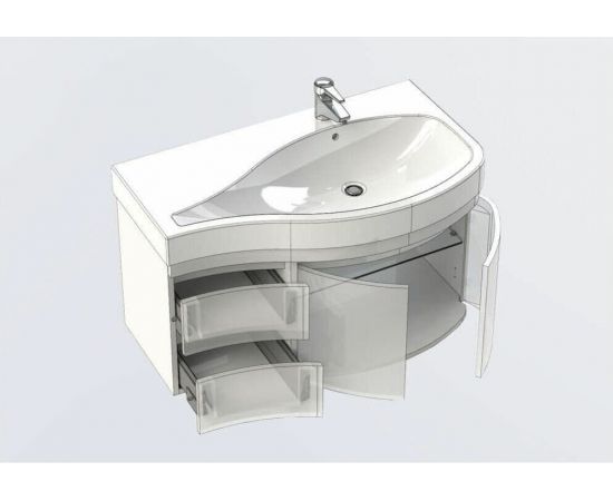 Тумба с раковиной Aquanet Сопрано 95 R белый (2 дверцы 2 ящика) арт. 00213000_, изображение 8
