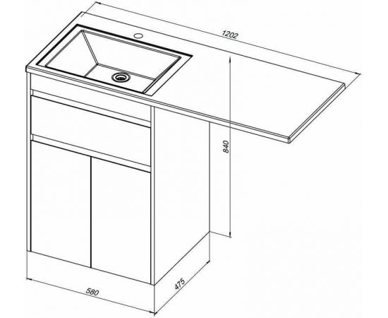 Тумба с раковиной Aquanet Токио 120 L белый (напольная, 1 ящик, 2 дверцы) арт. 00239211_, изображение 3