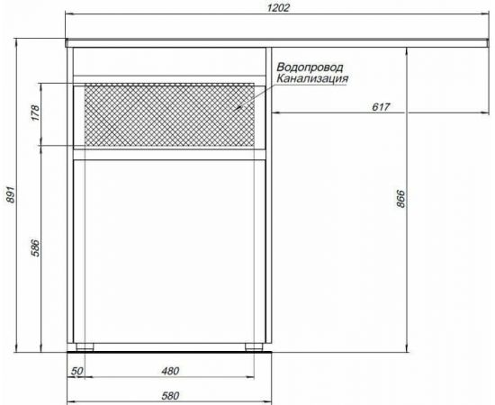 Тумба с раковиной Aquanet Токио 120 L белый (напольная, 1 ящик) арт. 00239300_, изображение 4