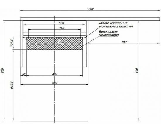 Тумба с раковиной Aquanet Токио 120 L белый (подвесная, 1 ящик) арт. 00239212_, изображение 20