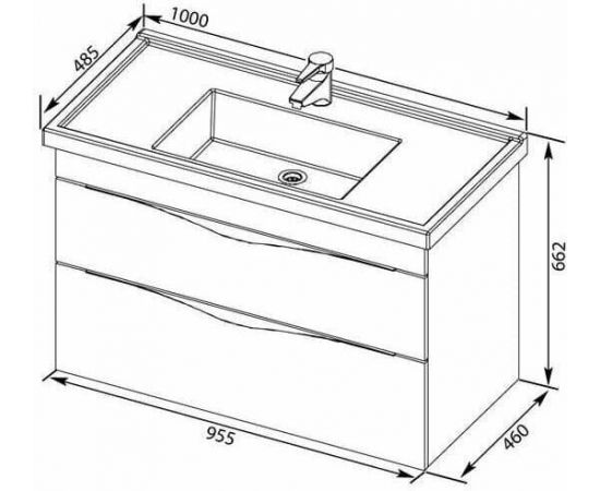 Тумба с раковиной Aquanet Эвора 100 белый арт. 00212704_, изображение 3