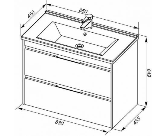 Тумба с раковиной Aquanet Тулон 85 белый арт. 00213060_, изображение 3