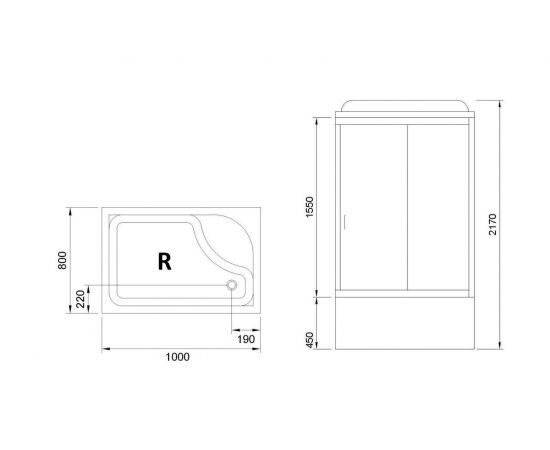 Душевая кабина Royal Bath  RB 8100BP5-BT (черное/прозрачное) правая_, изображение 3