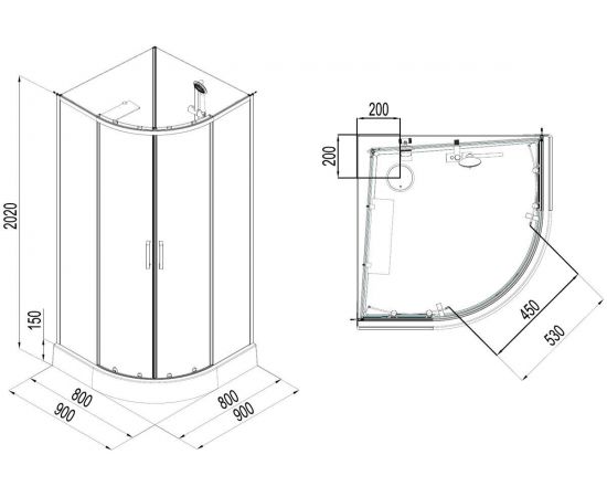Душевая кабина Aquanet Passion EVO R white 90x90 набор 1_, изображение 3