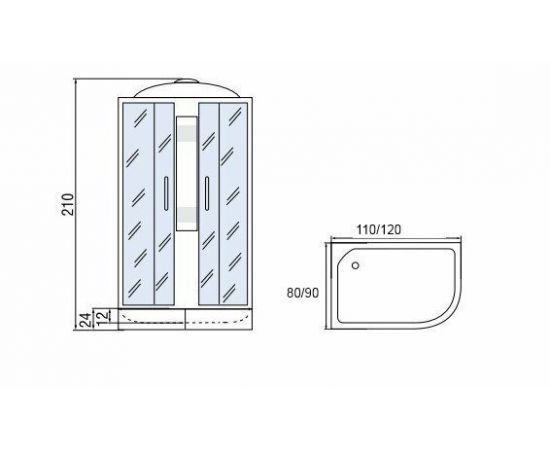Душевая кабина МОНОМАХ 110/80/24 МЗ R_, изображение 6