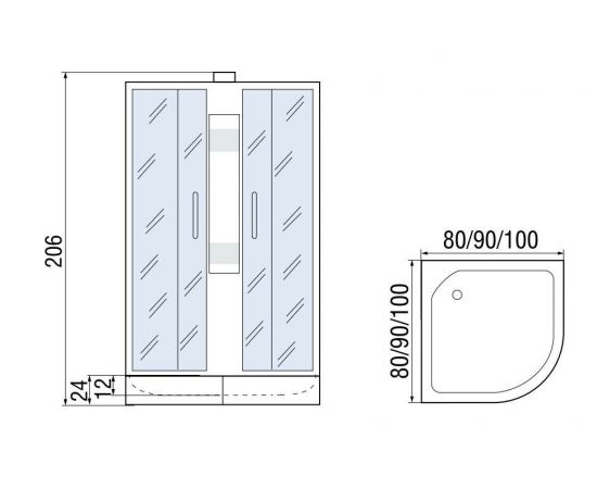 Душевая кабина МОНОМАХ 100/24 С МЗ Б/К_, изображение 6