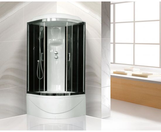 Душевая кабина Royal Bath 100BK6-BT-CH (черное/прозрачное) 100x100x217_, изображение 2