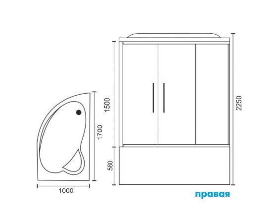 Душевая кабина Royal Bath 170ALP-C-CH (матовое) правая 170x100x225_, изображение 10