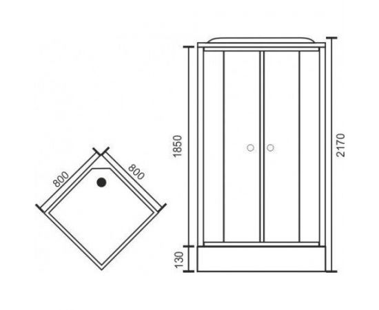 Душевая кабина Royal Bath 80HP6-BT-CH (черное/прозрачное) 80x80x217_, изображение 6