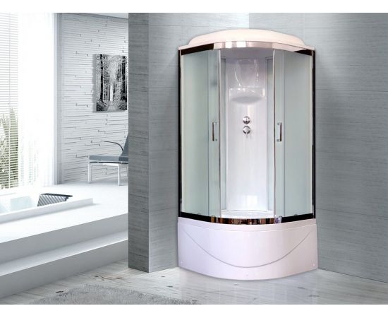 Душевая кабина Royal Bath 90BK6-WC-CH (белое/матовое) 90x90x217_, изображение 2