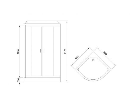 Душевая кабина Royal Bath 90HK1-M-CH (матовое) 90x90x217_, изображение 4