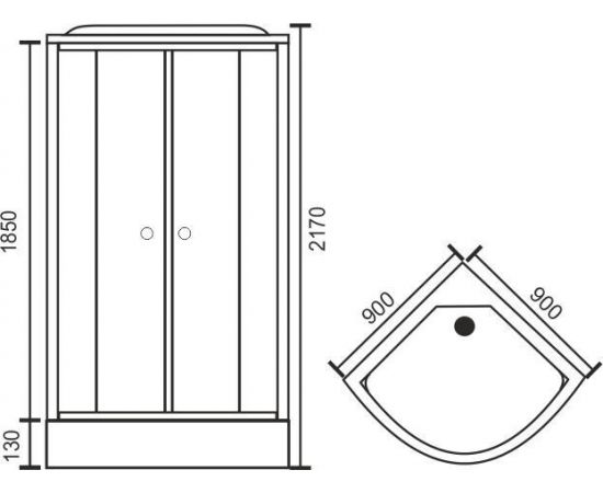 Душевая кабина Royal Bath 90HK2-T-CH (прозрачное) 90x90x217_, изображение 4