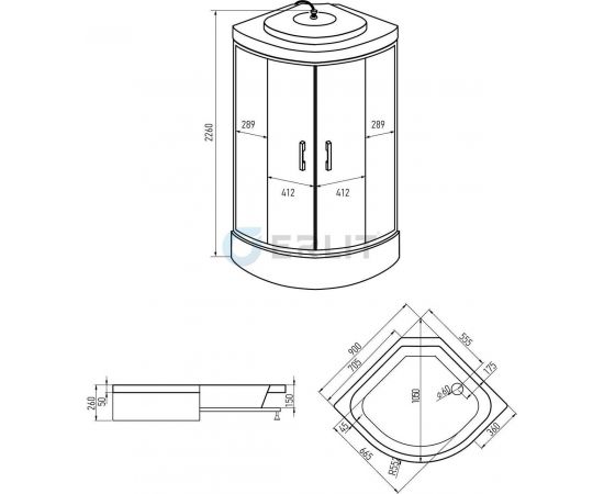 Душевая кабина Erlit Comfort ER350926-C4-RUS 900x900x2260_, изображение 8