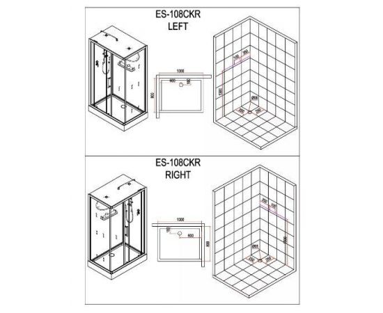 Душевая кабина Esbano EST-108CKR_, изображение 8