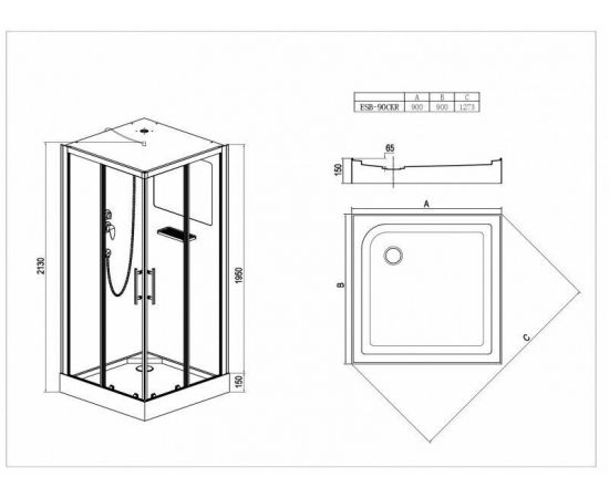 Душевая кабина Esbano ESB-90СKR_, изображение 18