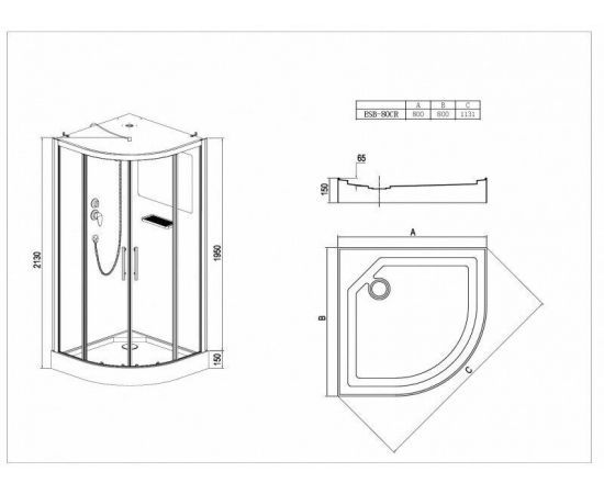Душевая кабина Esbano ESB-80СR_, изображение 20