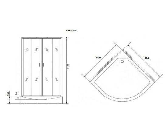 Душевая кабина Niagara Premium NG-6001-01G 900х900х2100_, изображение 3