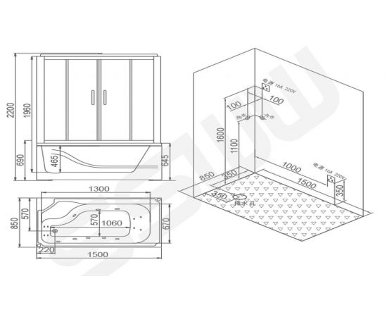 Душевая кабина SSWW BU611 L с паром_, изображение 3