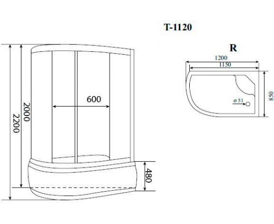 Душевая кабина Timo T-1120 P R_, изображение 5