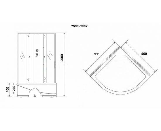 Душевая кабина Niagara NG-7508-14BK 900х900х1950_, изображение 4