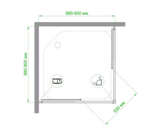 Душевой угол Royal Bath RB90HPD-T 90x90 (прозрачное стекло)_, изображение 2