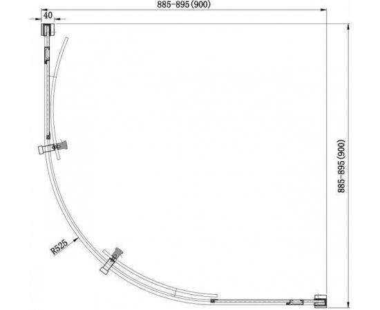 Душевой уголок Aquanet Delta NPE2142 90x90, R550, прозрачное стекло_, изображение 9