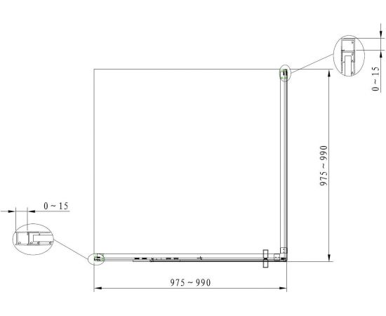Душевой уголок Aquanet Ideal AE-AXC10MZ-S-С 1000x1000, прозрачное стекло_, изображение 5