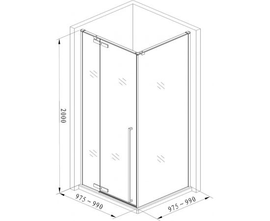 Душевой уголок Aquanet Ideal AE-AXC10MZ-S-С 1000x1000, прозрачное стекло_, изображение 6